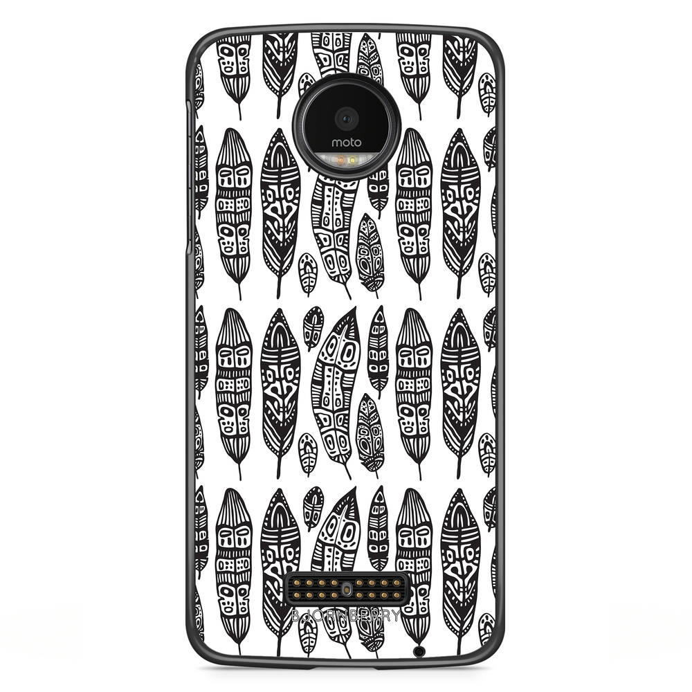 Moto Z2 Play Case - Vintage Feathers