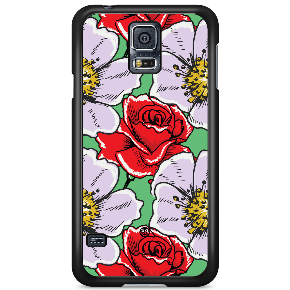 Samsung Galaxy S5/S5 NEO Case - Red & White Floral