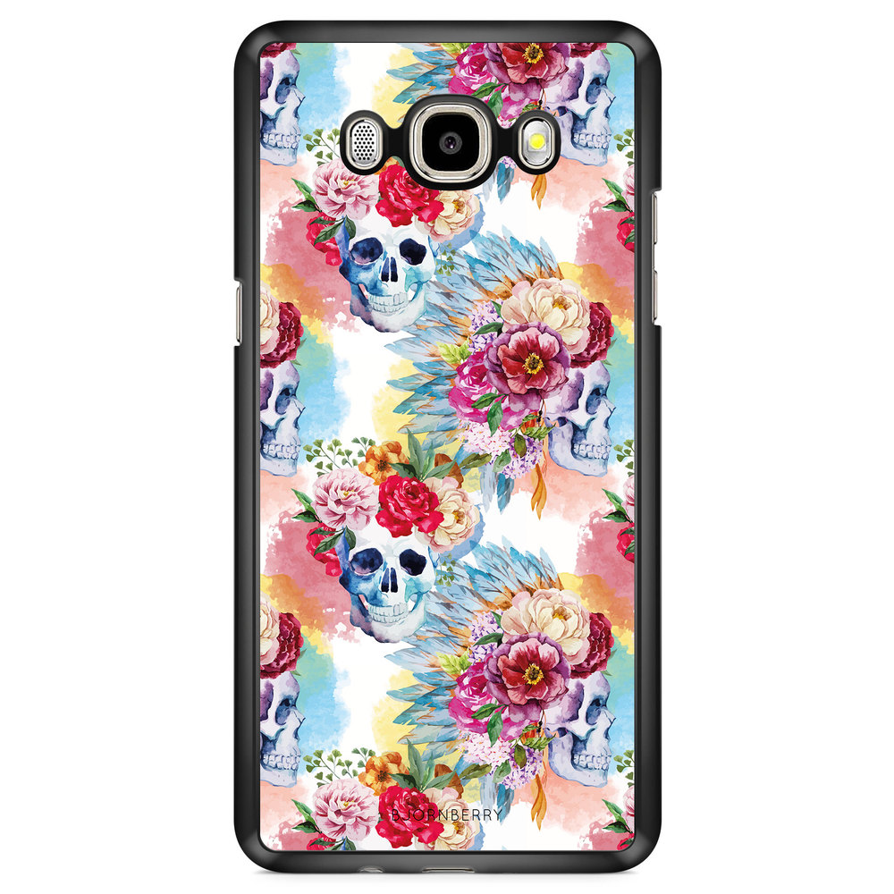 Samsung Galaxy J7 (2016) Case - Skulls And Flowers