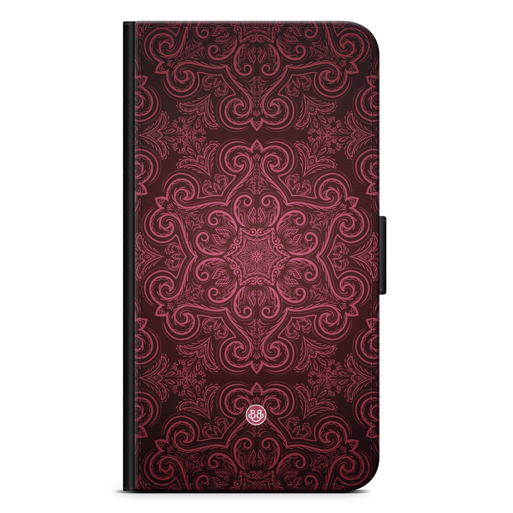 Motorola Moto E20 Wallet Case - Red Retro Pattern