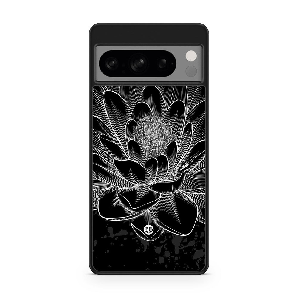 Google Pixel 8 Pro Case - Black/White Lotus