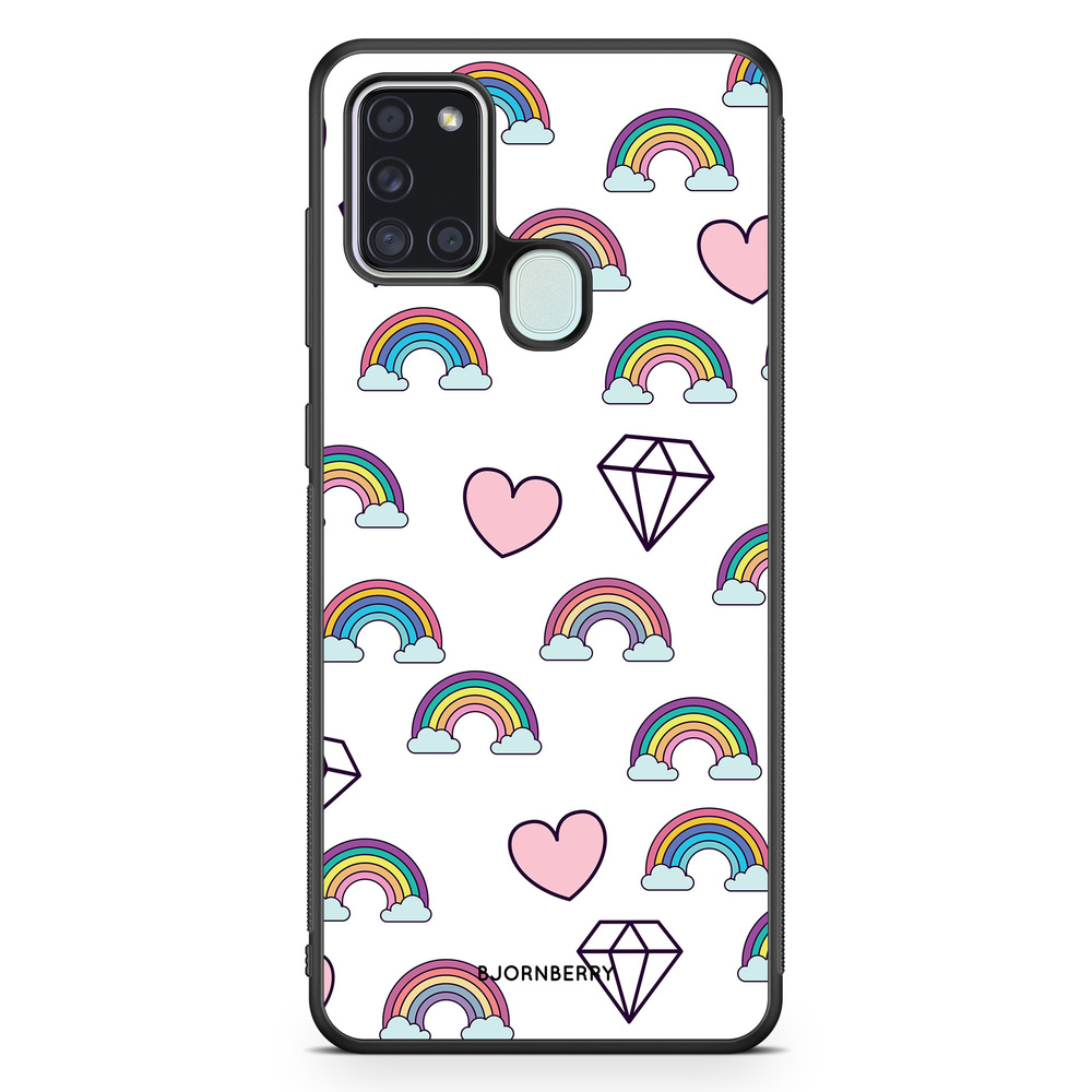 Samsung Galaxy A21s Case - Rainbows & Diamonds