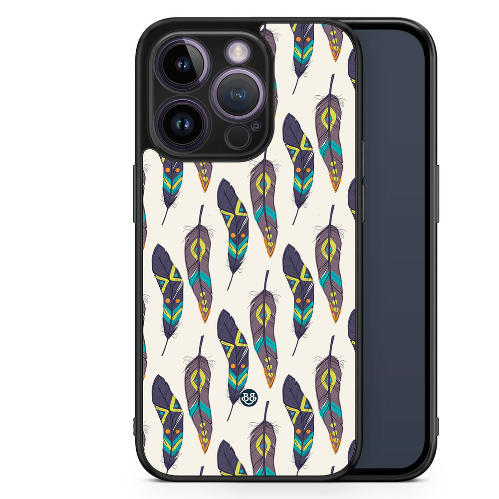 iPhone 14 Pro Case - Ethnic Feathers