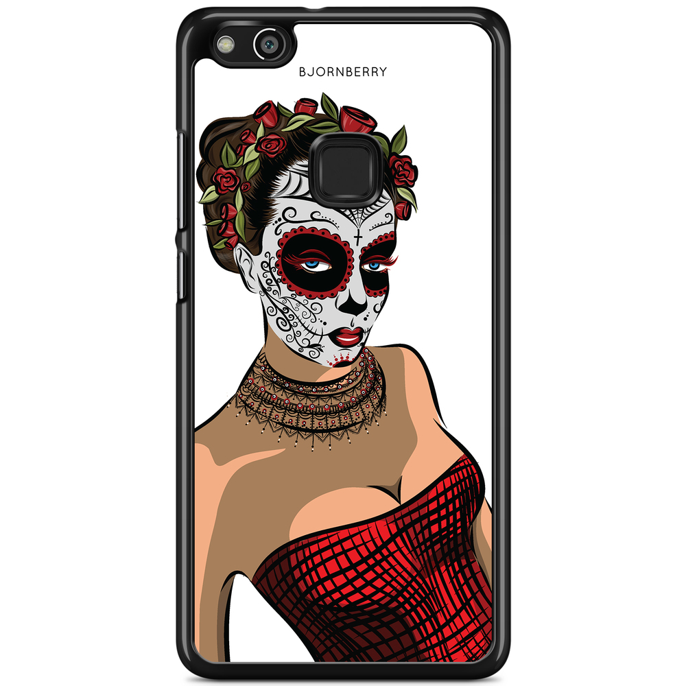 Huawei P10 Lite Case - Skull Mask Flowers