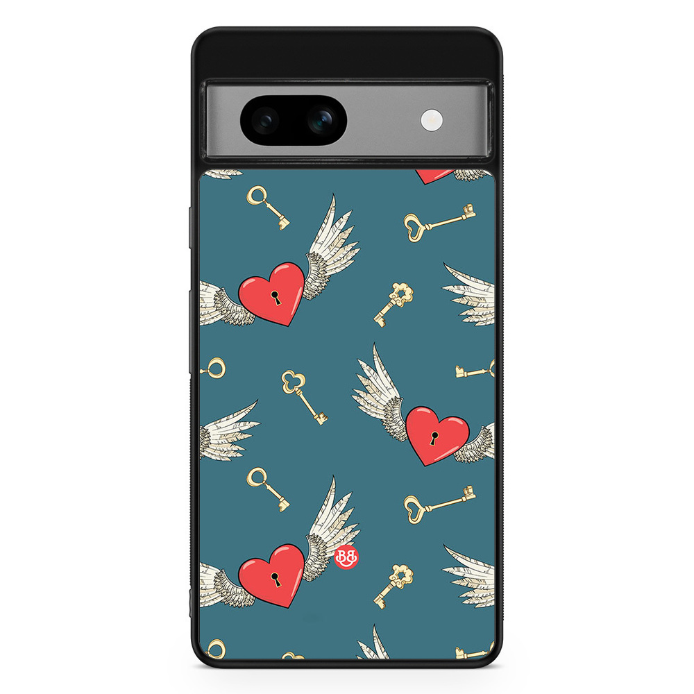 Google Pixel 7a Case - Hearts and Wings
