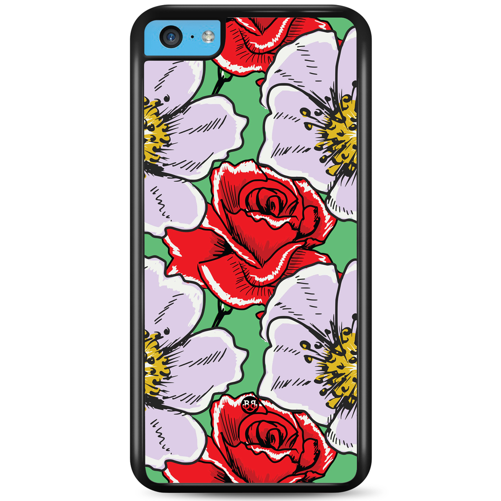 iPhone 5C Case - Red & White Floral
