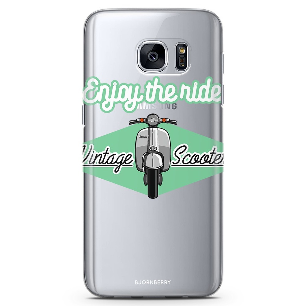 Samsung Galaxy S7 Genomskinligt Skal - Vintage Scooter | Mobilskal & Mobilfodral BJORNBERRY