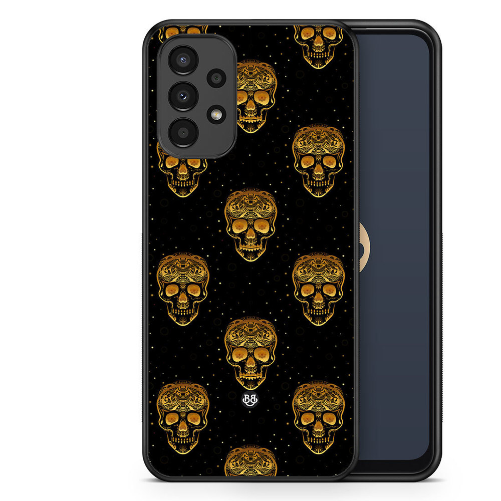 Samsung Galaxy A13 Case - Gold Skulls