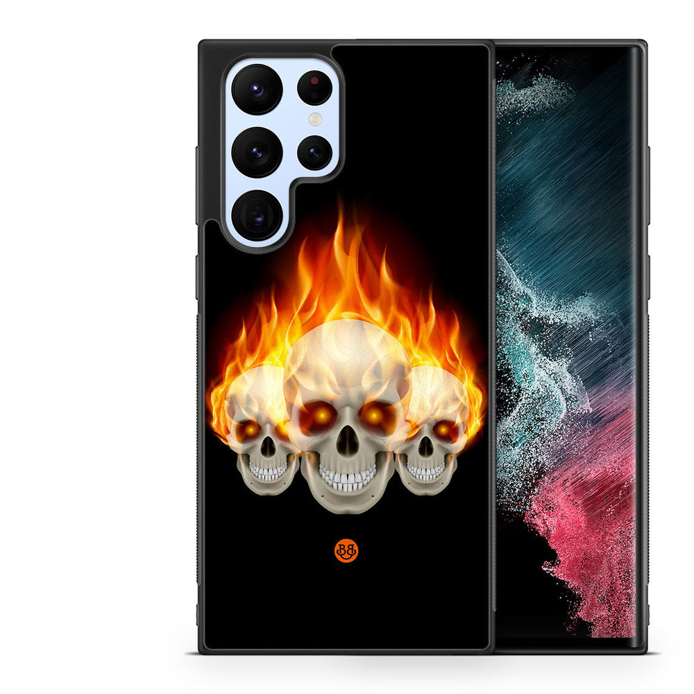 Samsung Galaxy S22 Ultra 5G Case - Flames Skulls