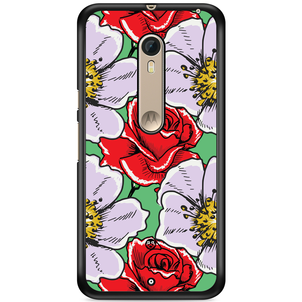 Moto X Style Case - Red & White Floral