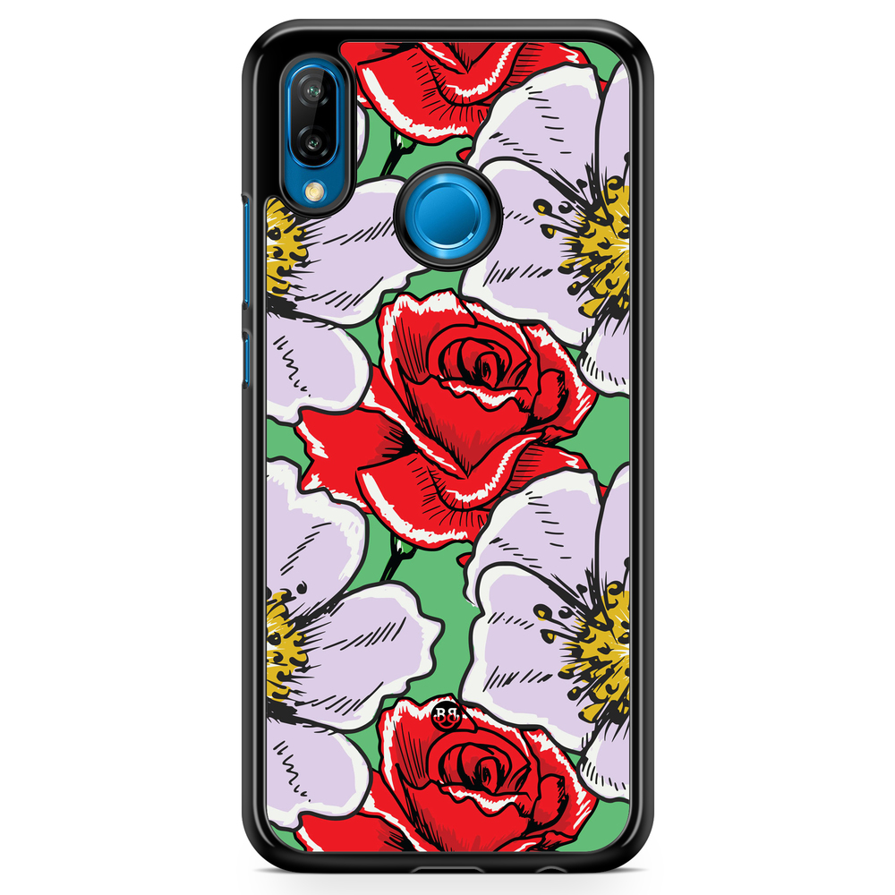 Huawei P20 Lite Case - Red & White Floral