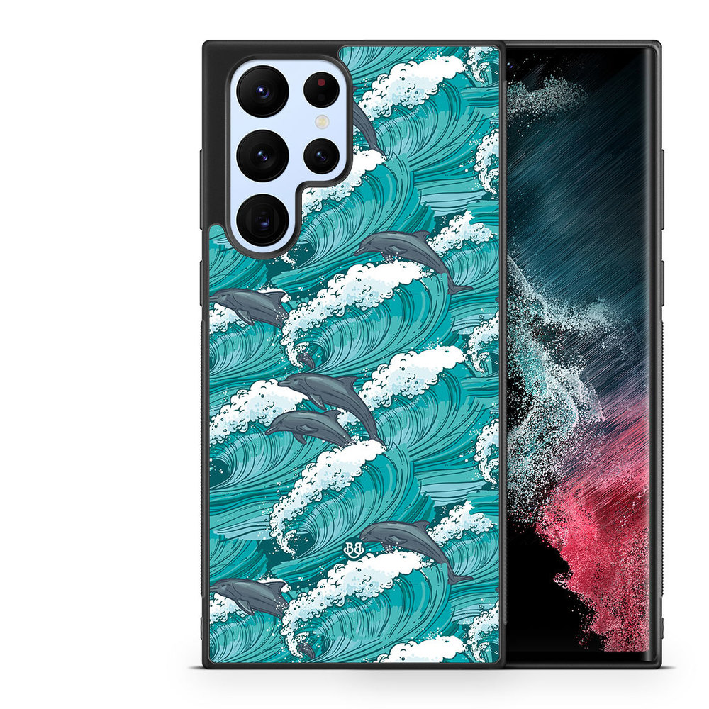 Samsung Galaxy S23 Ultra 5G Case - Waves and Dolphins