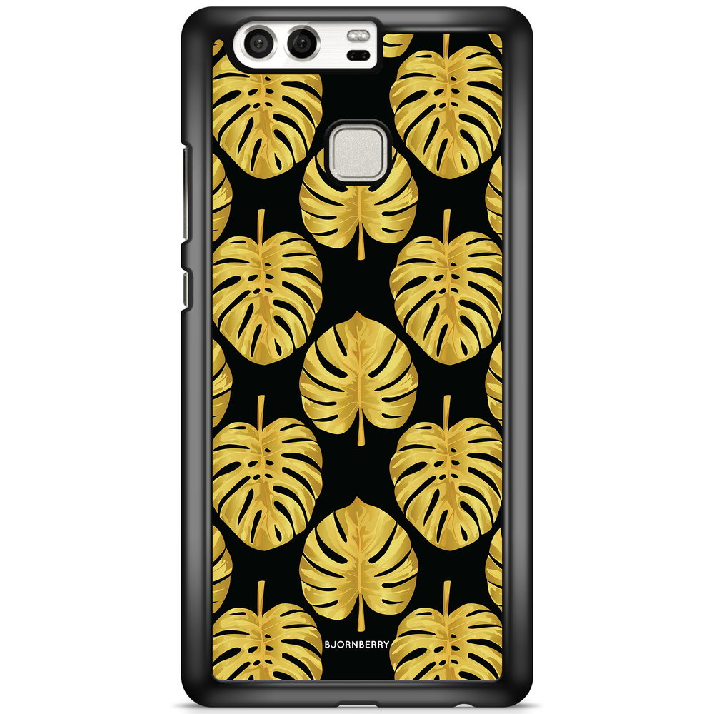 Huawei P9 Case - Gold Monstera