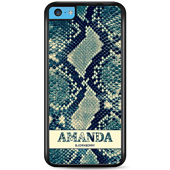 iPhone 5C Skal Custom - Custom Blue Snake