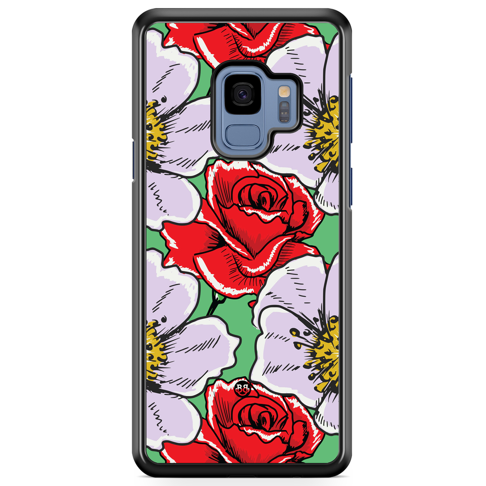 Samsung Galaxy S9 Case - Red & White Floral