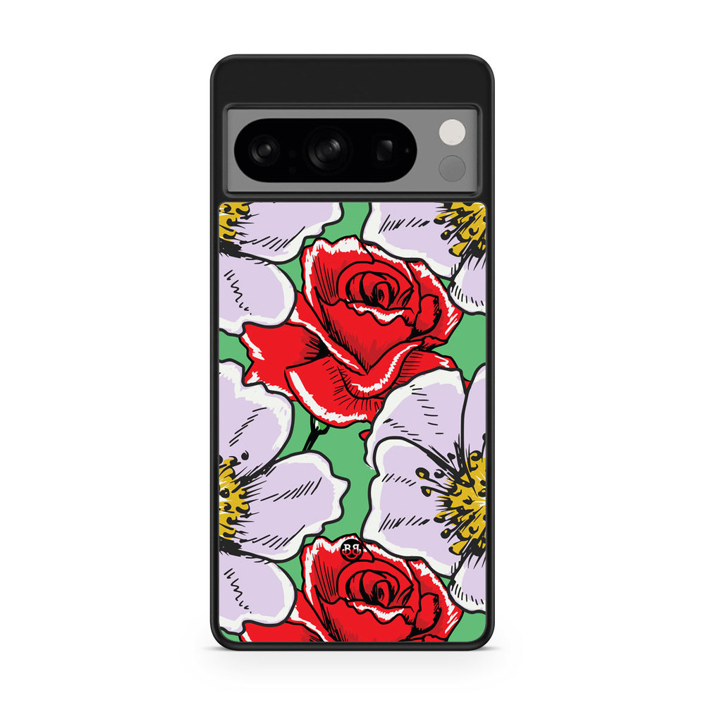 Google Pixel 8 Pro Case - Red & White Floral