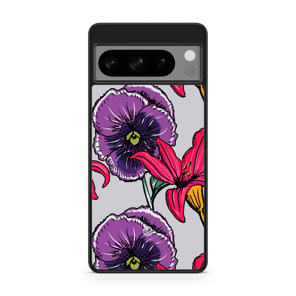 Google Pixel 8 Pro Case - Purple/Cerise Floral