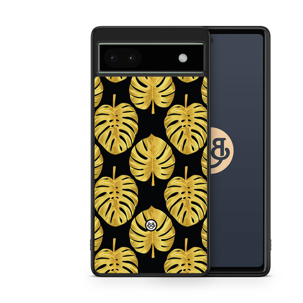 Google Pixel 6a Case - Gold Monstera