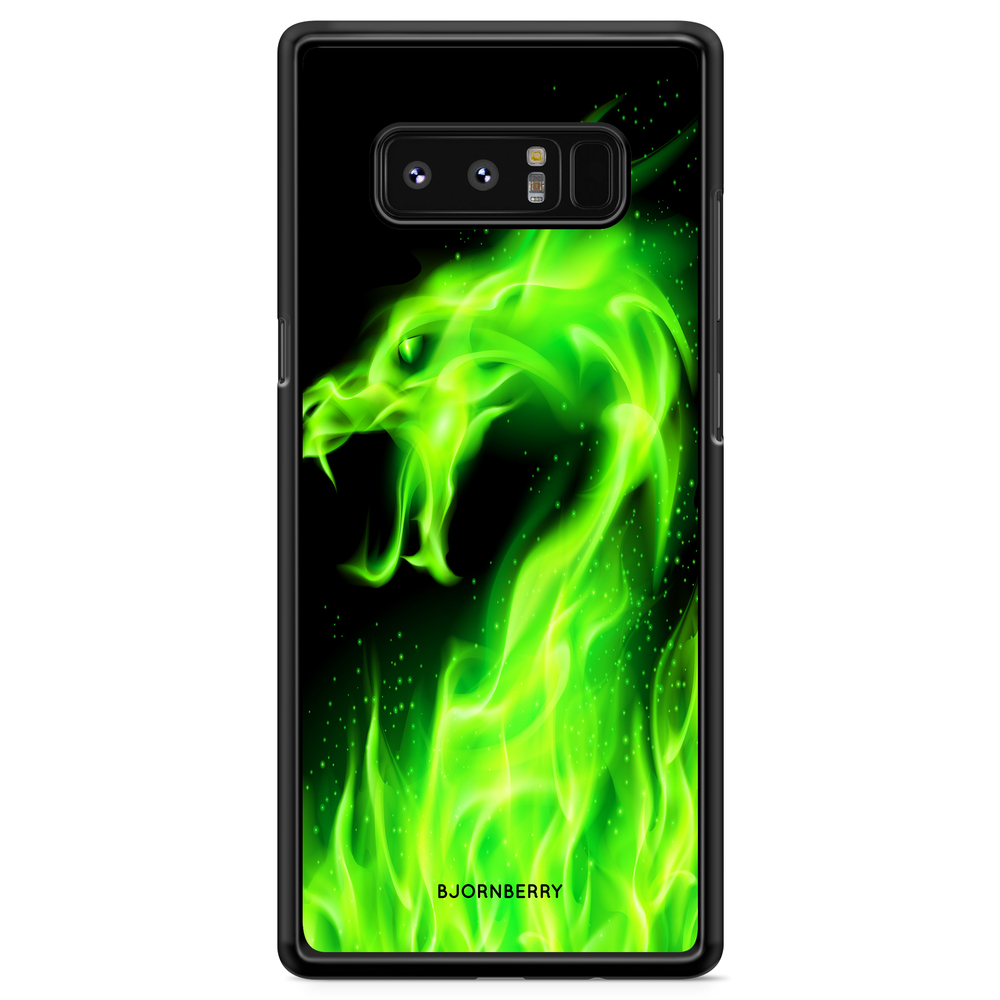 Samsung Galaxy Note 8 Case - Green Flames Dragon