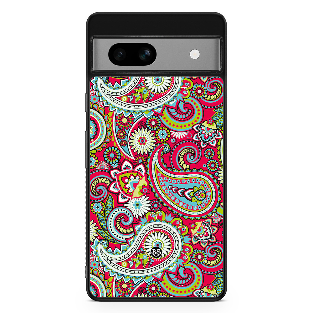 Google Pixel 7a Case - Röd Paisley