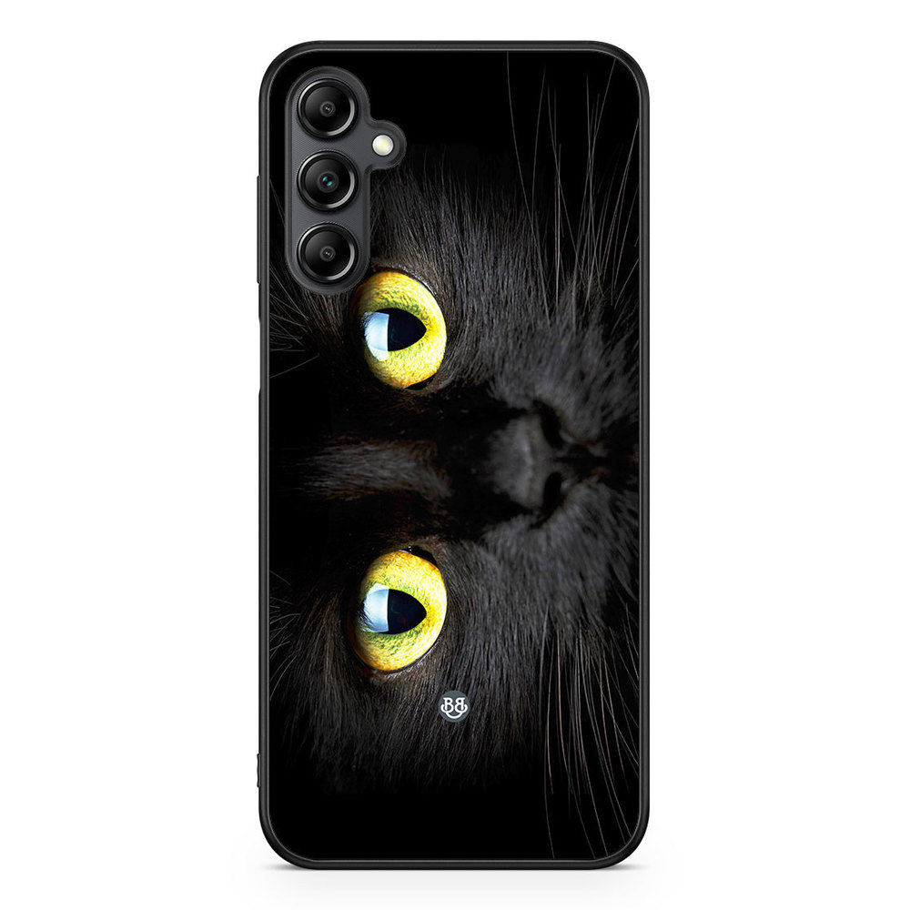 Samsung Galaxy A14 4G/5G Case - Black Cat Close up