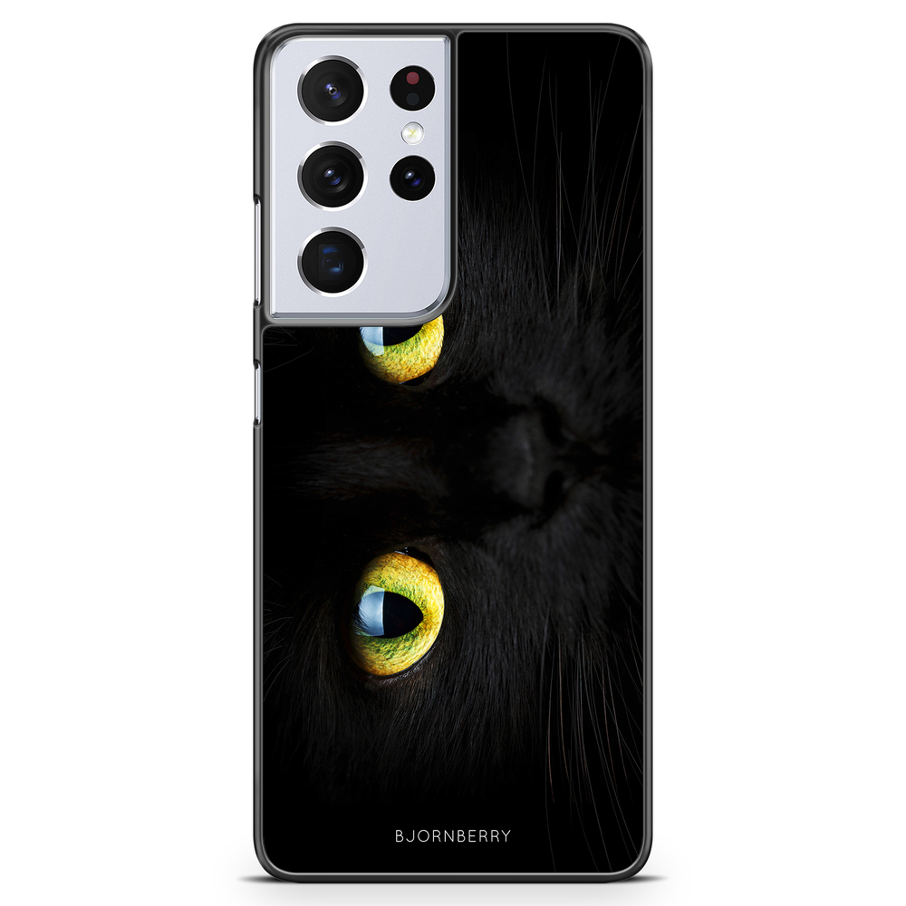 Samsung Galaxy S21 Ultra Case - Black Cat Close Up