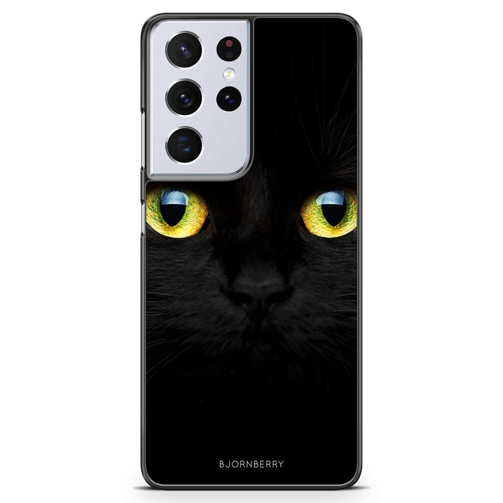 Samsung Galaxy S21 Ultra Case - Black Cat Close Up