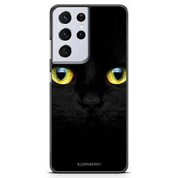 Samsung Galaxy S21 Ultra Case - Black Cat Close Up