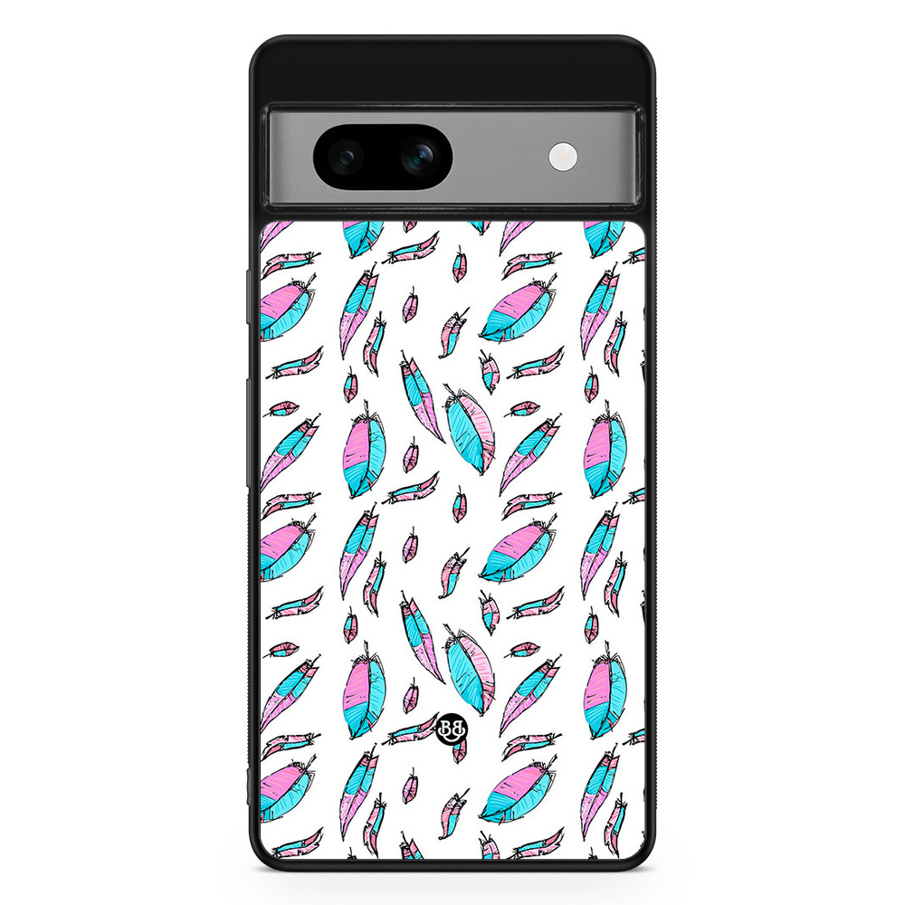 Google Pixel 7a Case - Pink/Blue Feathers