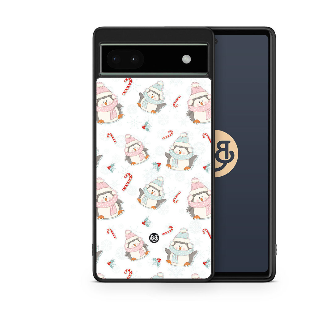 Google Pixel 6a Case - Christmas Penguins