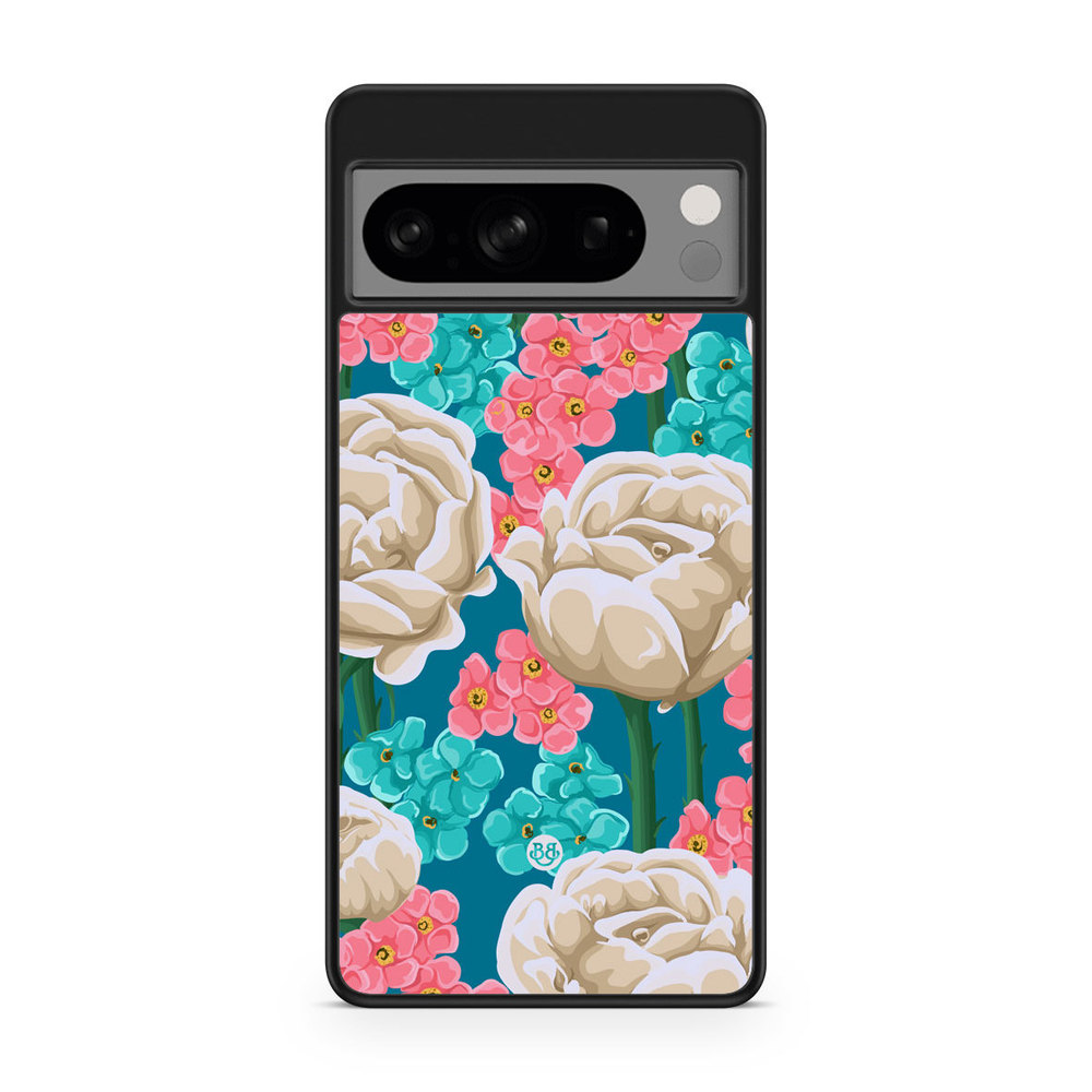 Google Pixel 8 Pro Case - Seamless White Roses