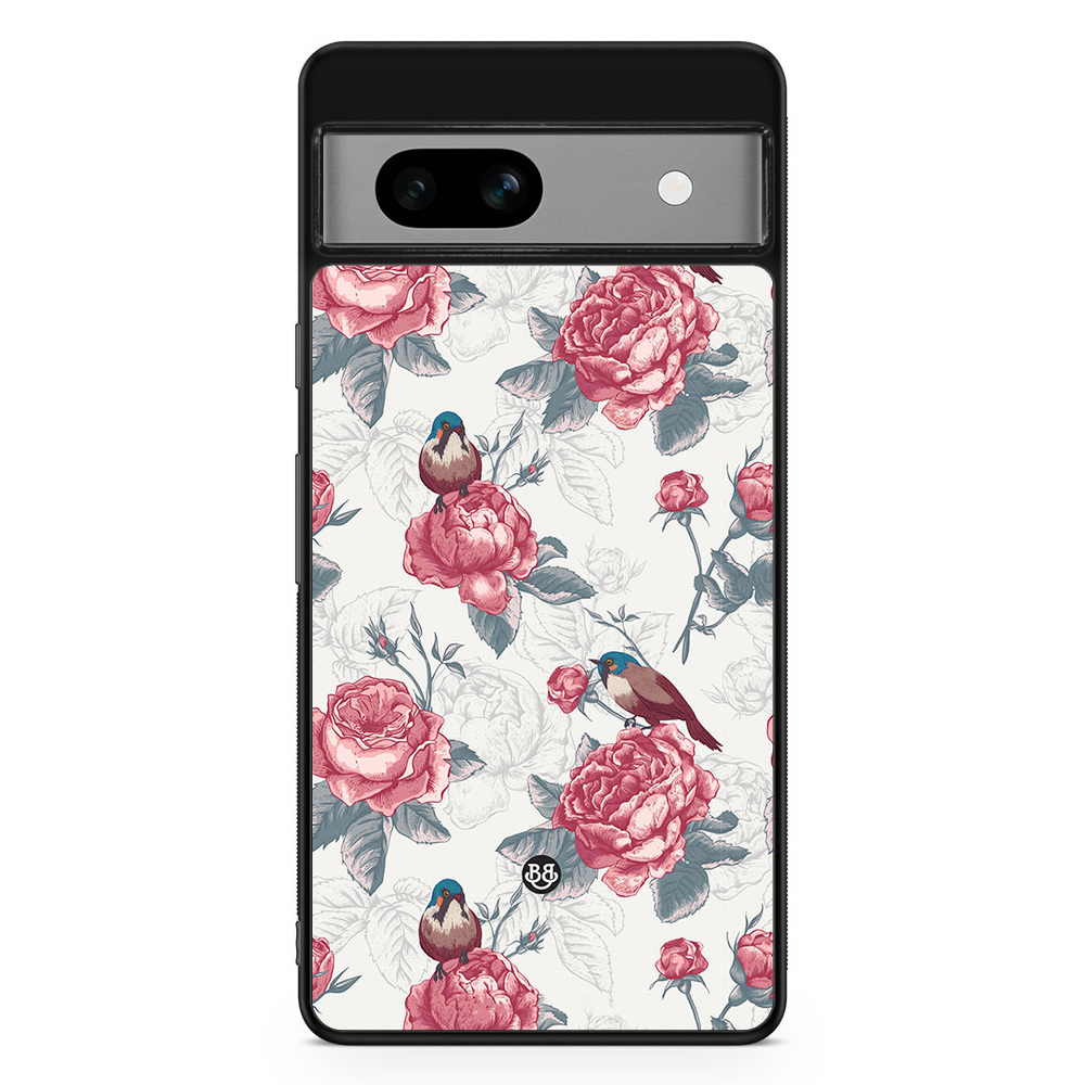 Google Pixel 7a Case - Roses and Birds