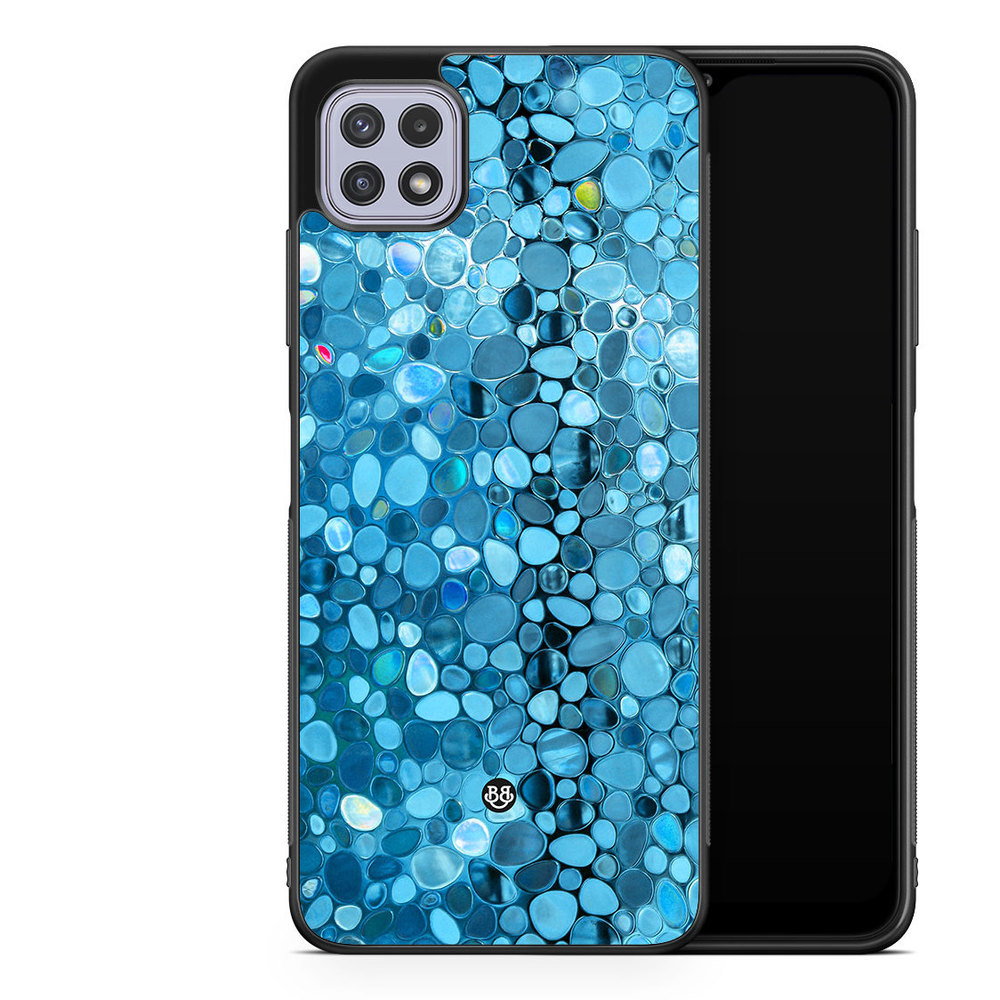 Samsung Galaxy A22 4G Case - Stained Glass Blue