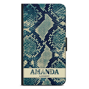 Moto G5 Wallet Case Custom - Custom Blue Snake