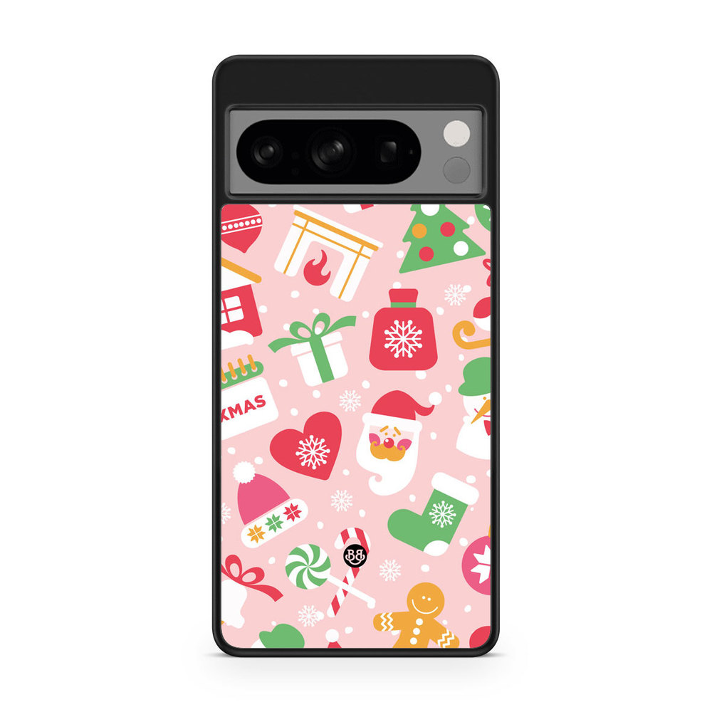 Google Pixel 8 Pro Case - Pink Christmas