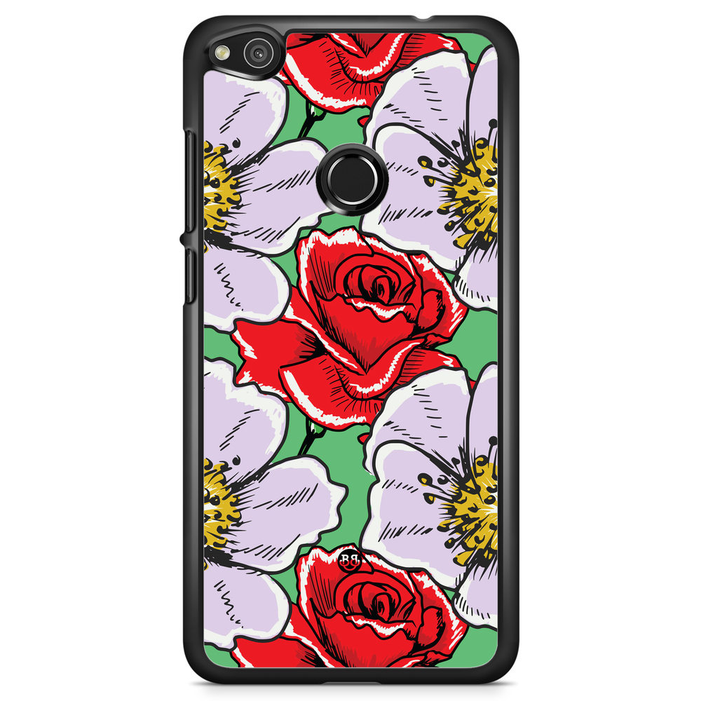 Huawei Honor 8 Lite Case - Red & White Floral