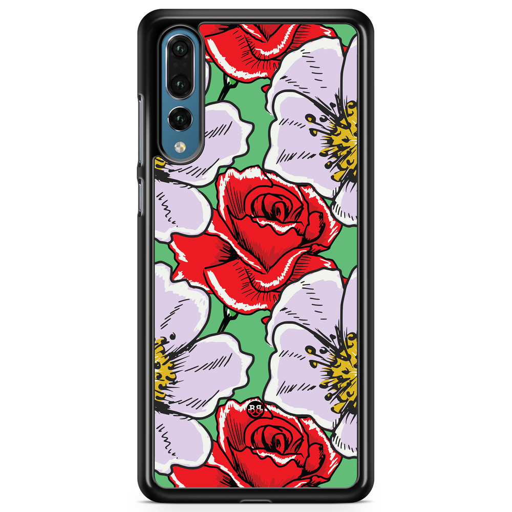 Huawei P20 Pro Case - Red & White Floral