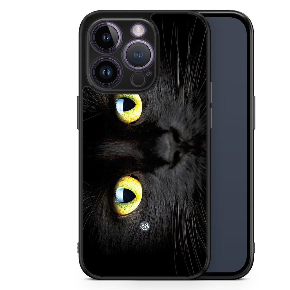 iPhone 14 Pro Case - Black Cat Close up