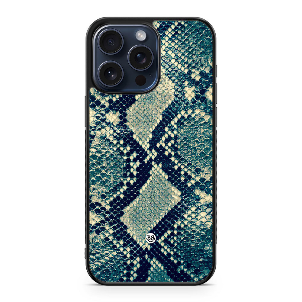 iPhone 15 Pro Max Case - Blue Snakeskin