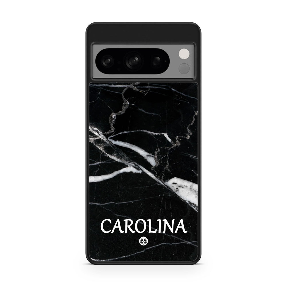 Google Pixel 8 Pro Custom Skal - Black Marble Name