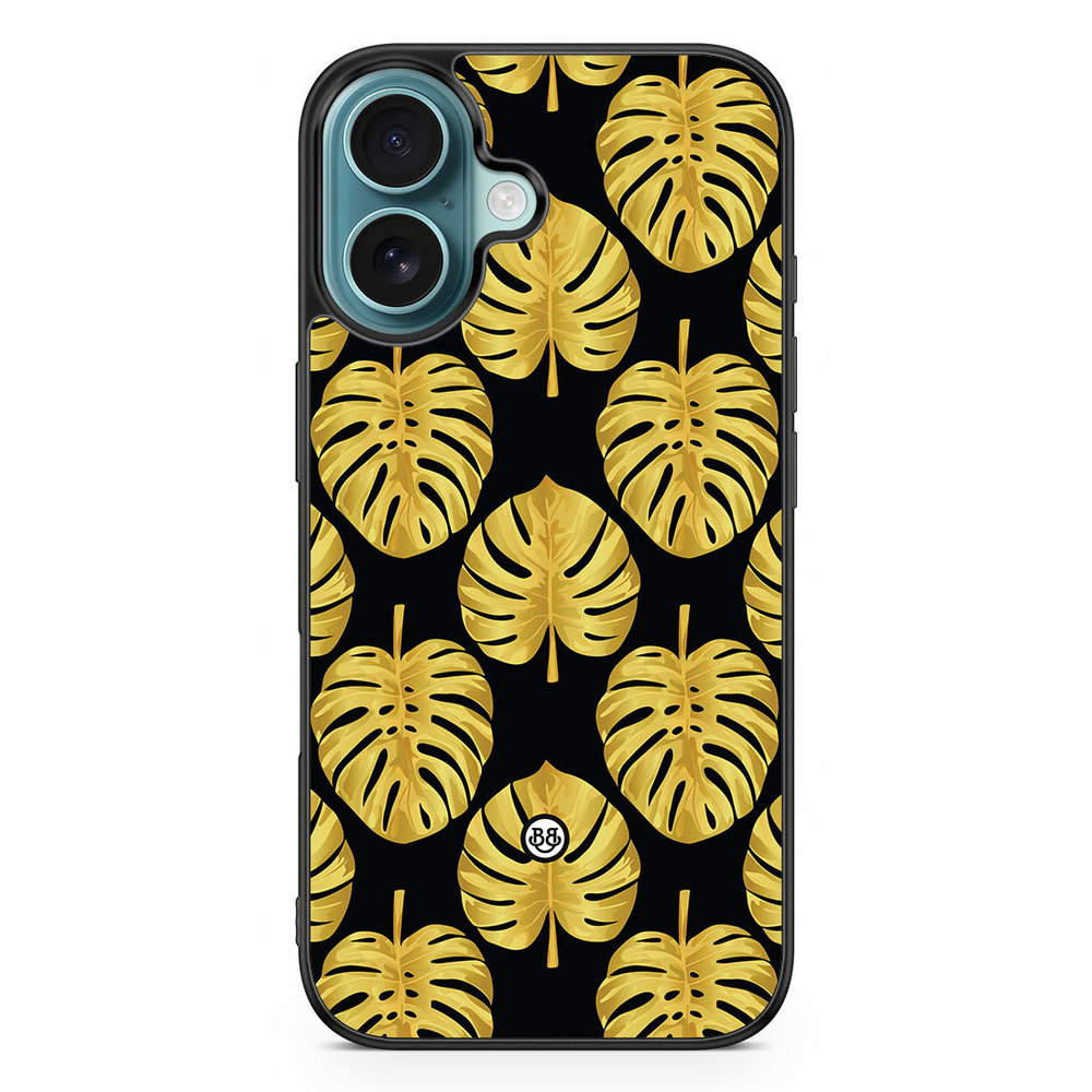 iPhone 16 Case - Gold Monstera