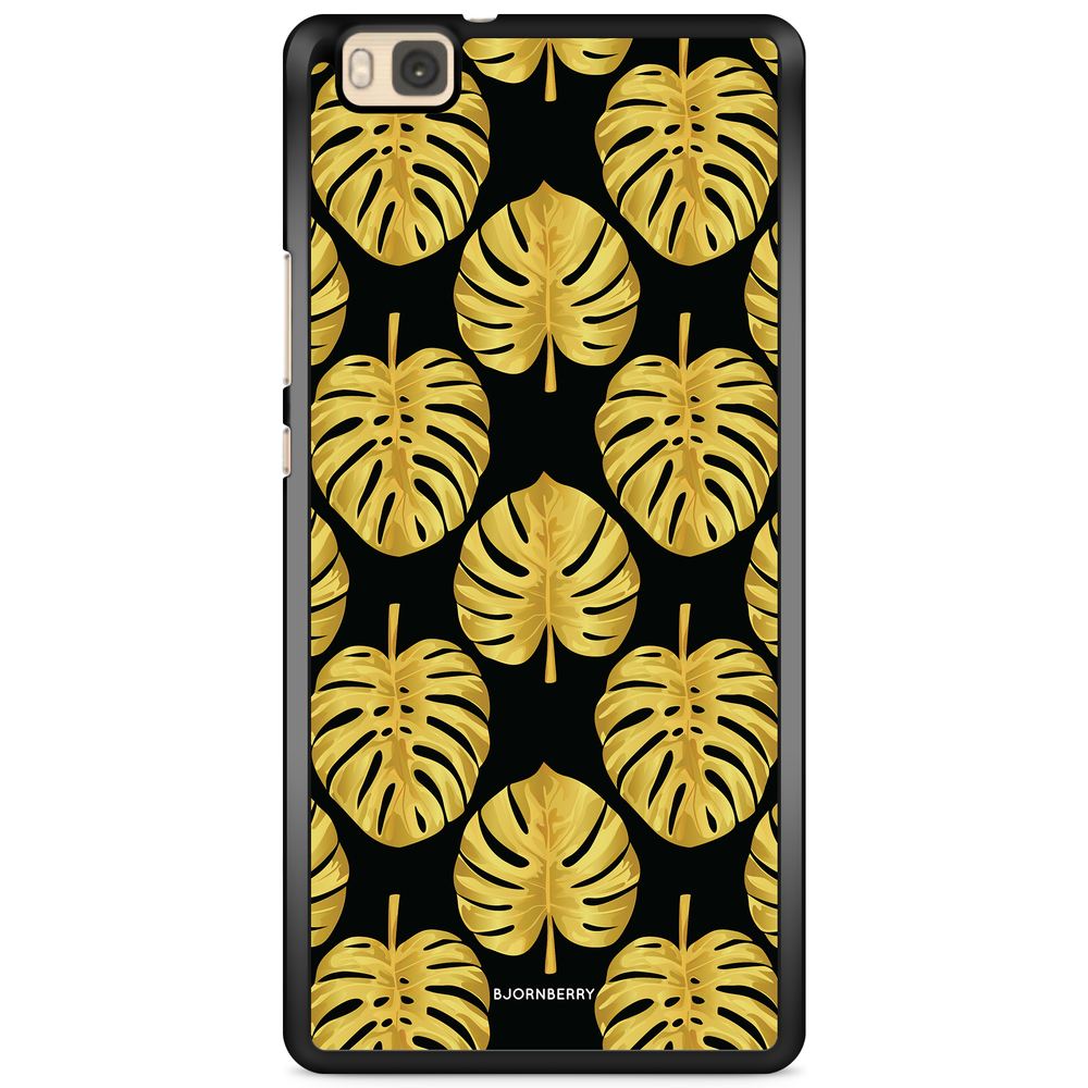 Huawei P8 Lite Case - Gold Monstera