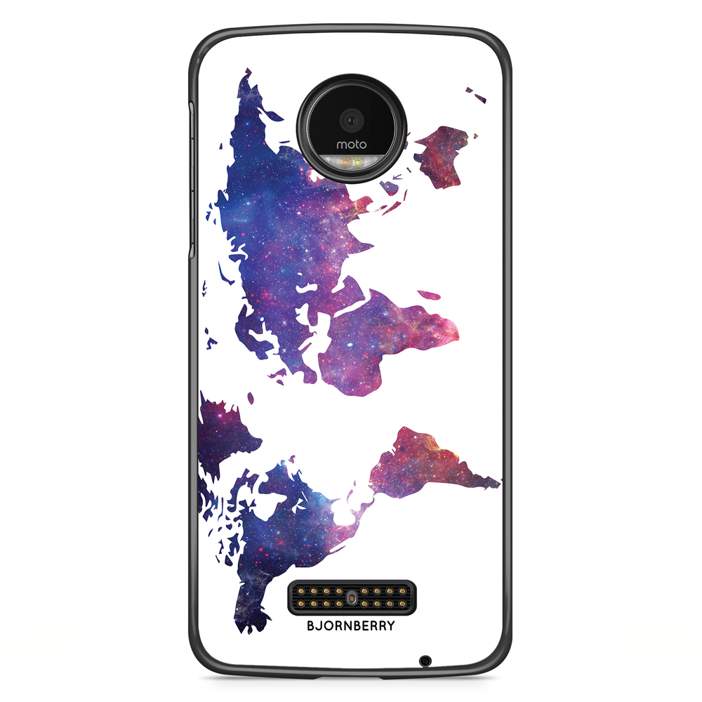 Moto Z2 Play Case - World Map Space