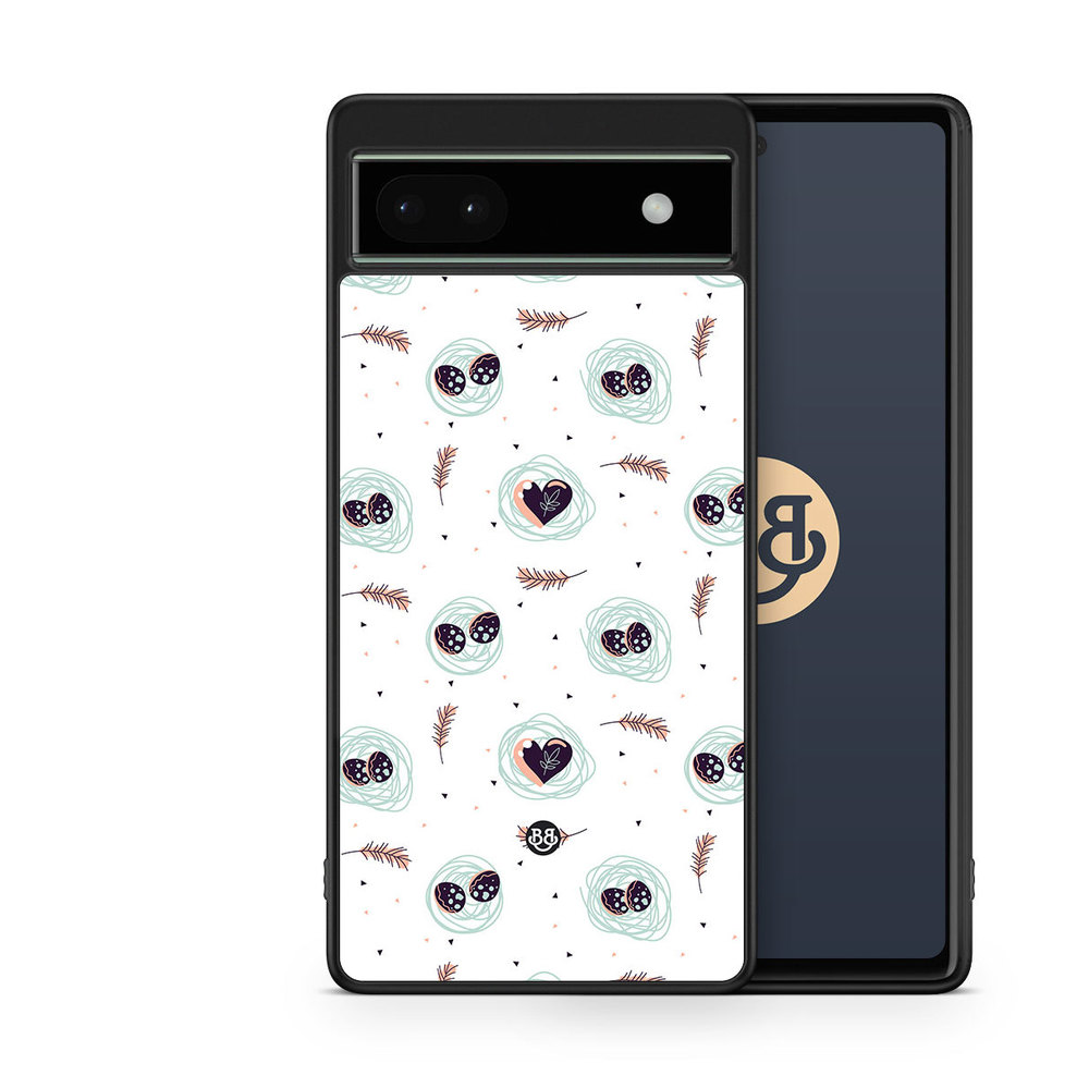 Google Pixel 6a Case - Eggs and Hearts