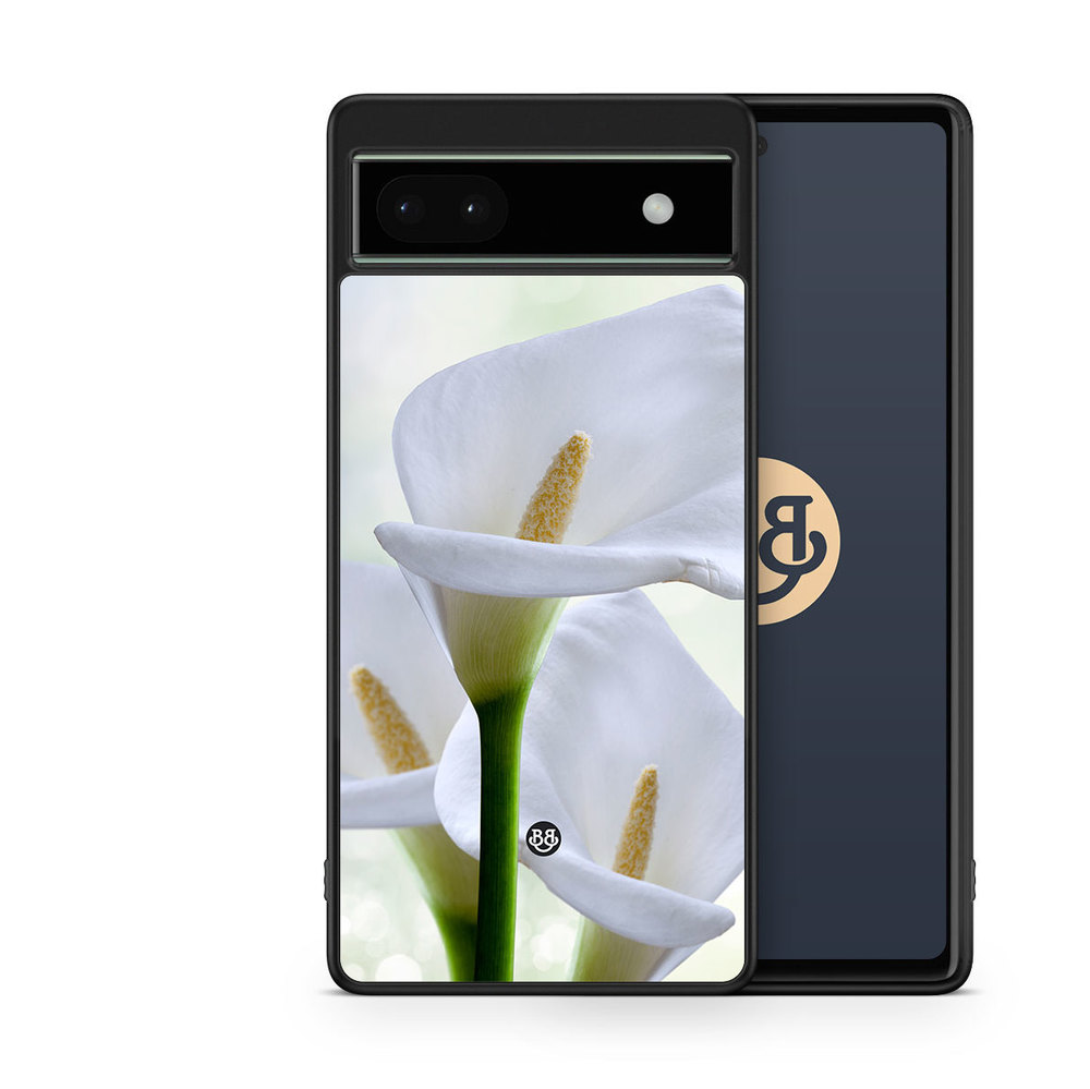 Google Pixel 6a Skal - Vit Blomma