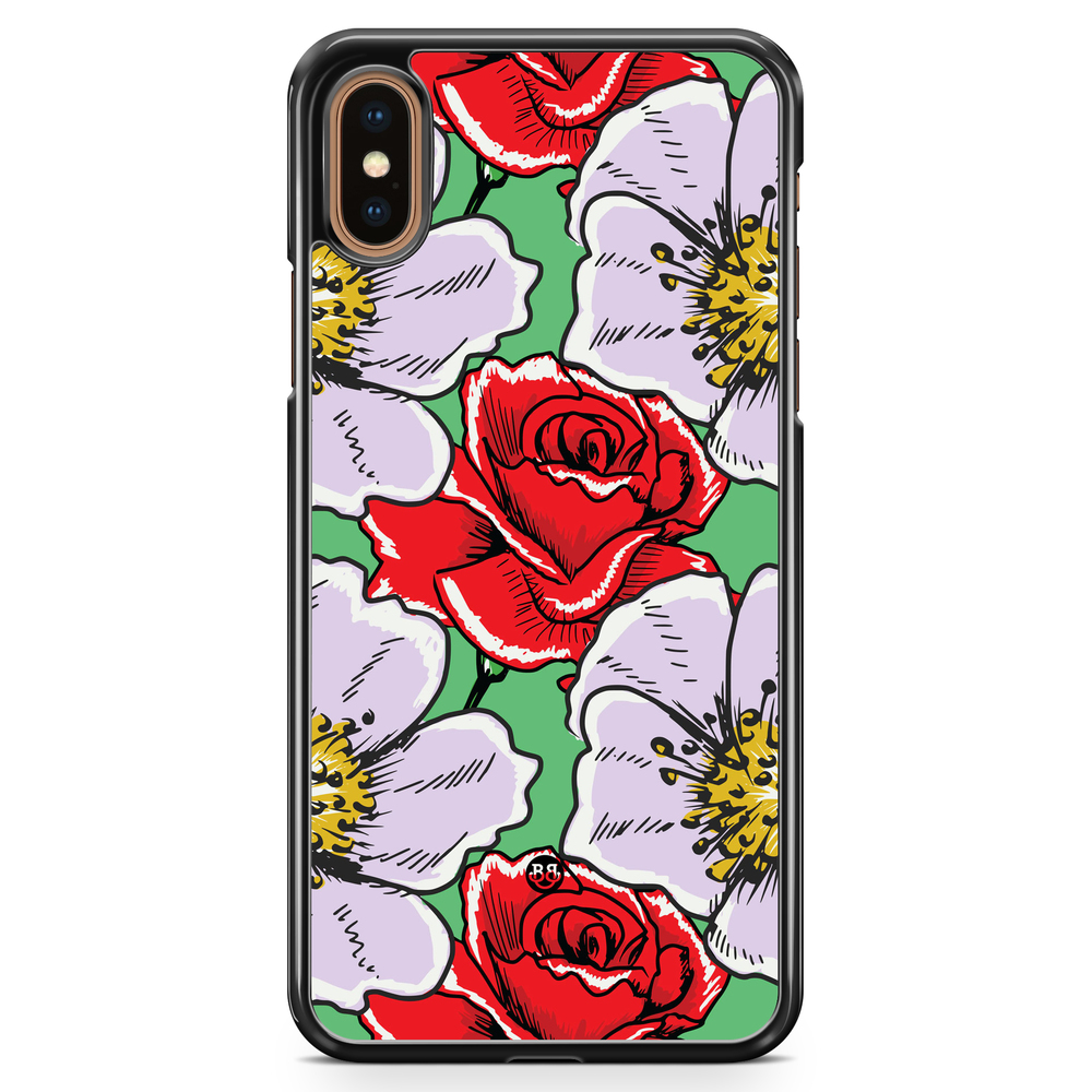 iPhone XS Max Case - Red & White Floral