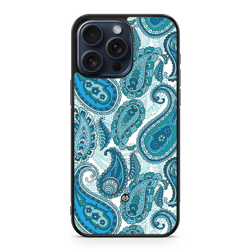 iPhone 15 Pro Max Case - Blue Paisley