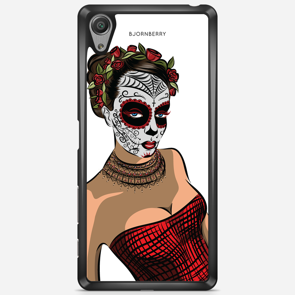 Sony Xperia X Performance Case - Skull Mask Flowers