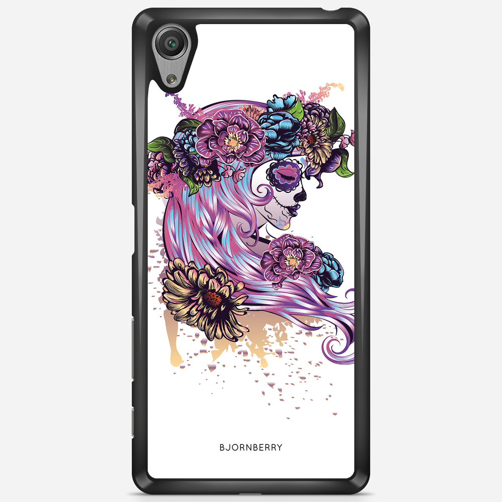 Sony Xperia X Performance Case - Skull Girl Flowers