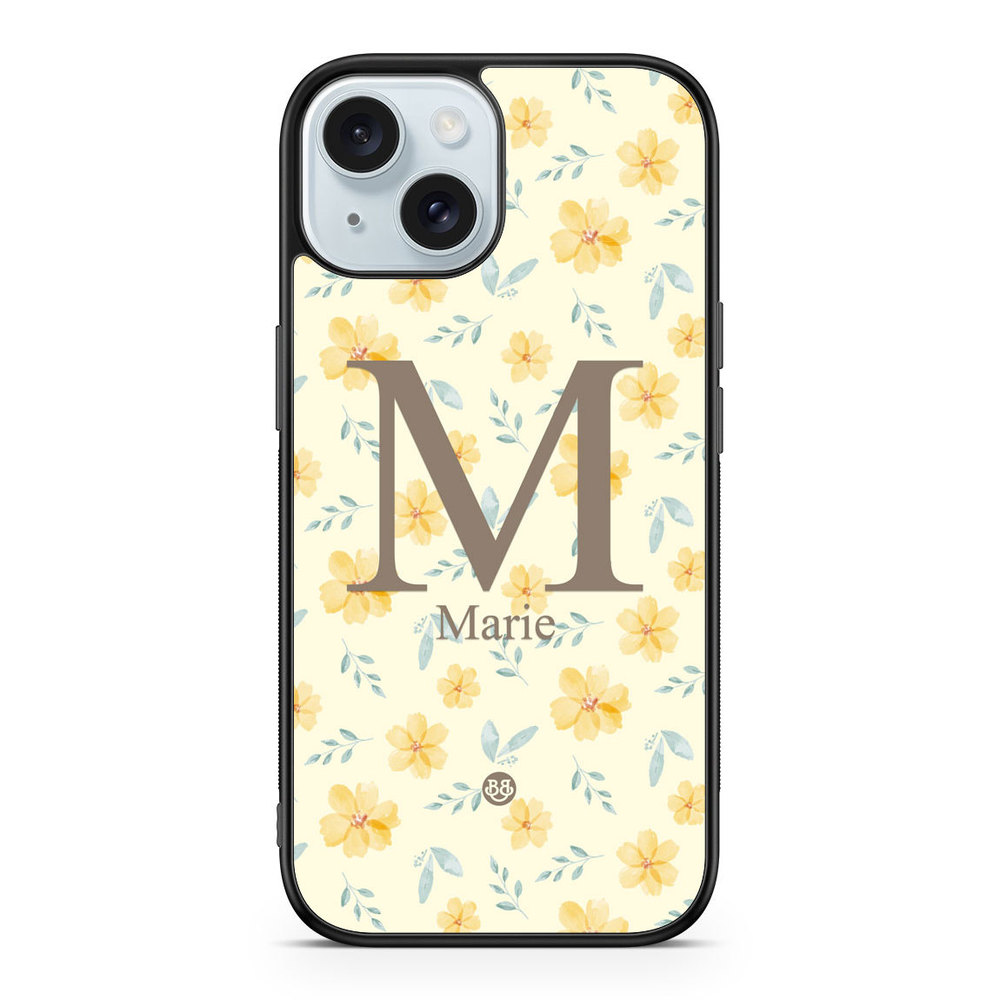 iPhone 15 med Ditt eget namn - AWAKEN - Golden Bloom | Mobilskal & Mobilfodral BJORNBERRY